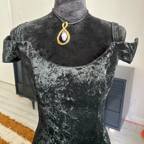 Catwoman Collection All That Jazz Vtg 1991 Black Velvet Dress DC Medium Mini - Picture 2 of 9